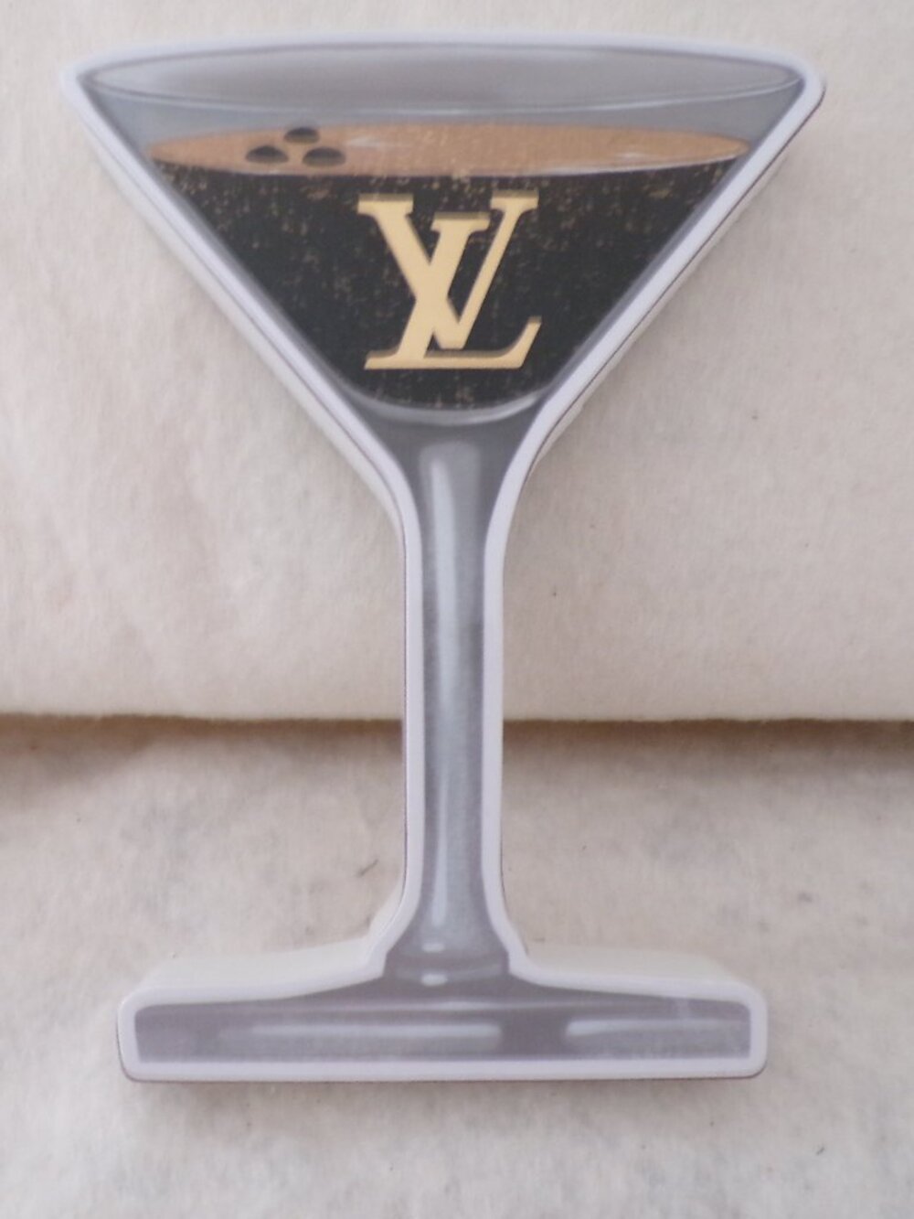 Louis Vuitton Designer Glass Decor Luxury Wood Home Shelf NEW